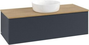 V&B Waschtischunterschrank Antao mit Frontstruktur in Eiche Lacquered, B/T/H: 120 x 50 x 50 cm - Bild 1