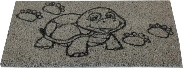 Bestlivings Kokos Fußmatte Grau mit Schildkröten-Motiv, B/T: 50 x 25 cm - Bild 1
