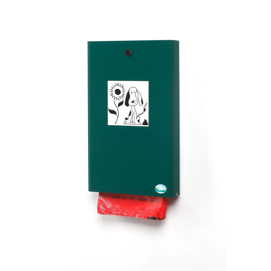 PROREGAL Hundekotbeutelspender aus verzinktem Stahl in Grün für 200 Beutel, Wand- oder Rohrmontage, H x B x T: 43 x 26,5 x 6 cm - Bild 2