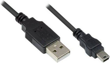 Good Connections USB 2.0 Datenkabel mit USB-A auf Mini-USB 5-Pin Stecker, schwarz, 0,3 m - Bild 1