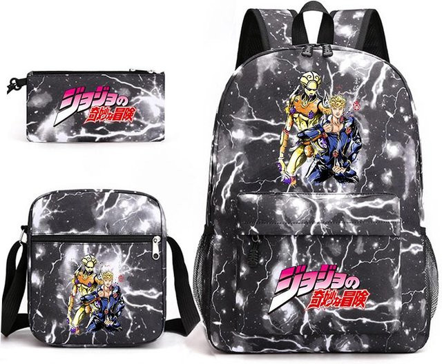 Bandai JoJo's Bizarre Adventure Anime Schulrucksack-Set mit Umhängetasche und Federmäppchen in Multicolour für Jungen und Mädchen - Bild 1