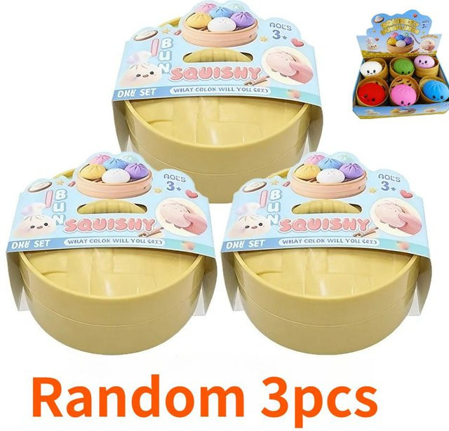 Discover Intime Regenbogenfarbene Knödel Squishy Blind Box mit Dampfgarer, Stressabbau-Spielzeug - Bild 1