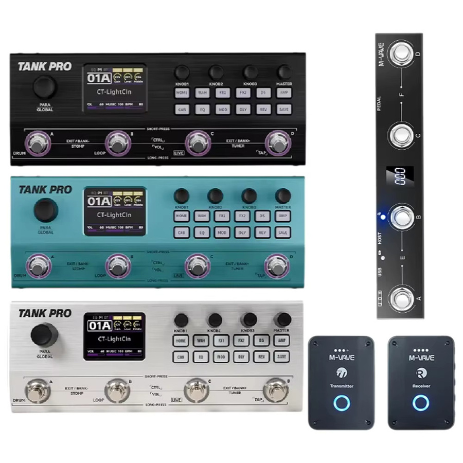 M-VAVE TANK Pro E-Gitarrenpedal mit 90 Amp- und Cab-Modellen, über 300 Effekten, 120 Presets, 150s Looper, Drums und XLR-Aufnahmefunktion - Bild 5