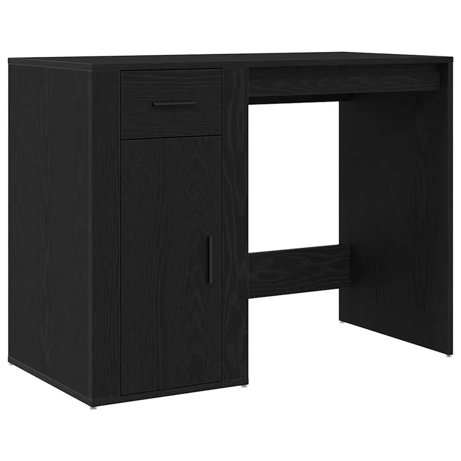 vidaXL Schreibtisch mit Regal in Schwarz Eichen-Optik, B/T/H: 100 x 49 x 74 cm - Bild 2