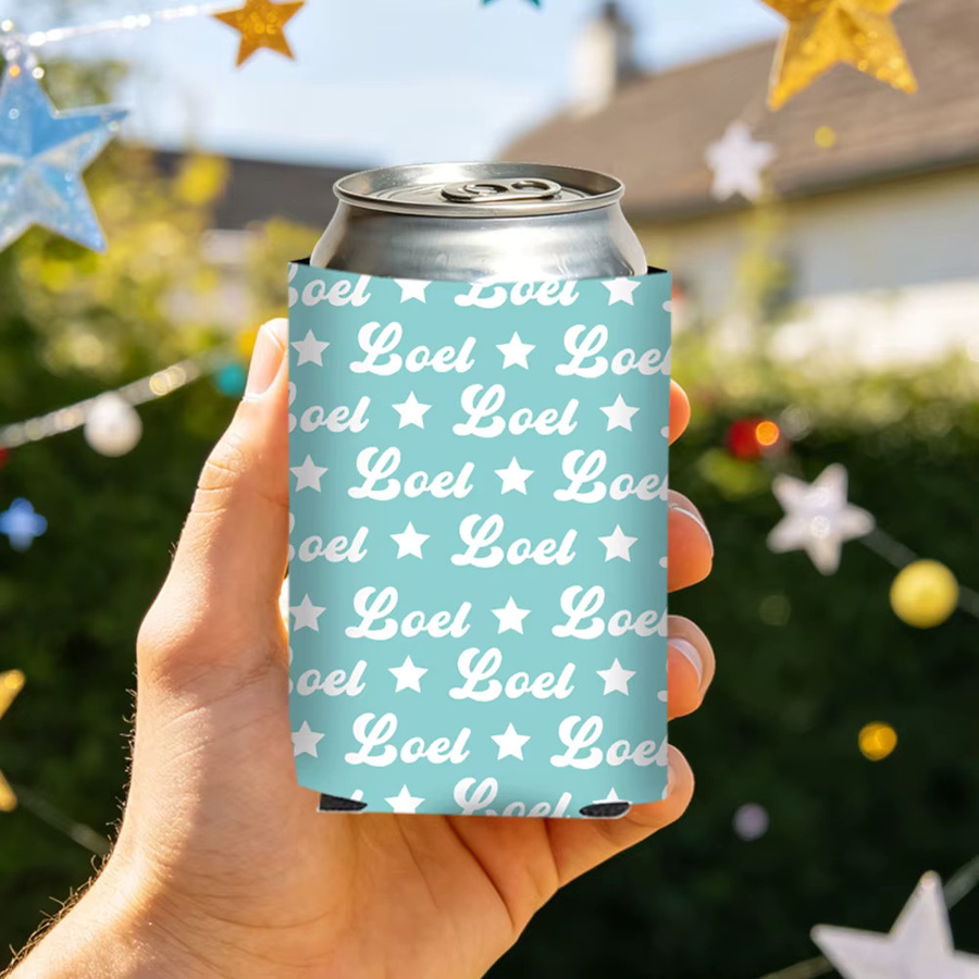 Personalisierter Dosenkühler mit Sternen von WEIGAO in Multicolour, individuelle Dosenhülle mit Namen als persönliches Geschenk - Bild 2