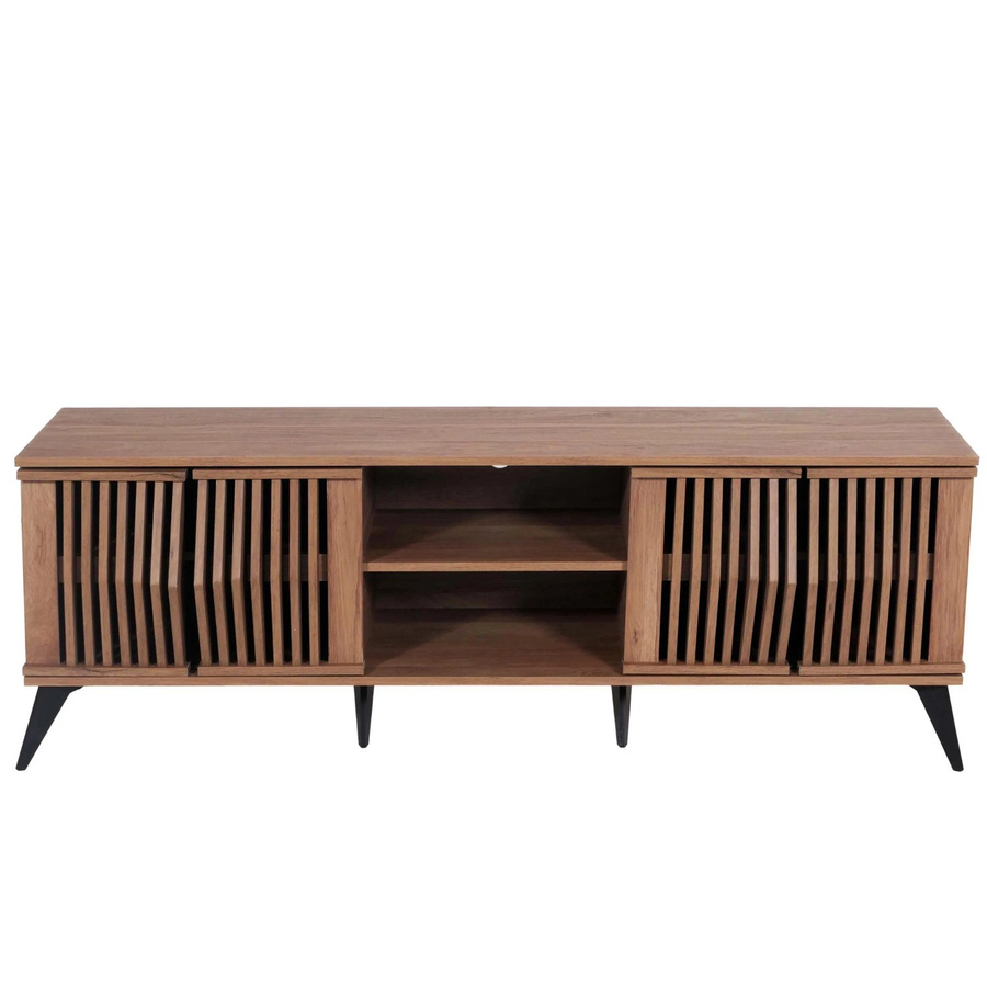 MCW TV-Rack M45 Lowboard in Braun mit 3D-Design und Staufächern, H: 55 cm, B: 166 cm, T: 41 cm - Bild 2