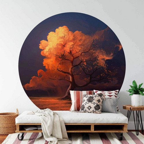 K&L Wall Art Vliestapete Runde Vliestapete aerroscape Baum des Lebens, mehrfarbig, matt - Bild 2