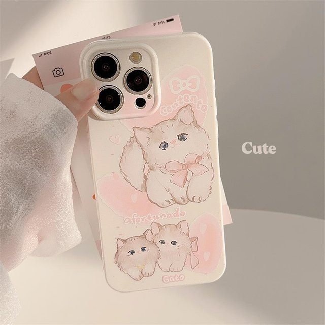 Yiran Tasche mit niedlichem koreanischem Cartoon-Katzenmotiv in Pink - Bild 1