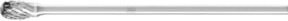 PFERD Hartmetall Frässtift Tropfen TRE silber kreuzverzahnt universal mittel Durchmesser: 6 mm, Länge: 10 mm, Schaft-Durchmesser: 3 mm, Schaft-Länge: 75 mm - Bild 1