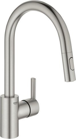GROHE Spültischarmatur Feel für die Küche in Silber mit ausziehbarem Brausekopf und Spritzfunktion - Bild 1