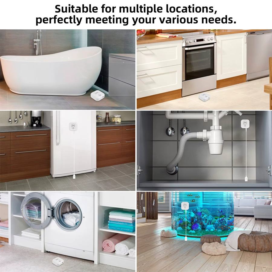 KERUI Tuya Smart WIFI Wasserleckalarmmelder mit 100db Alarm in Weiß - Bild 3