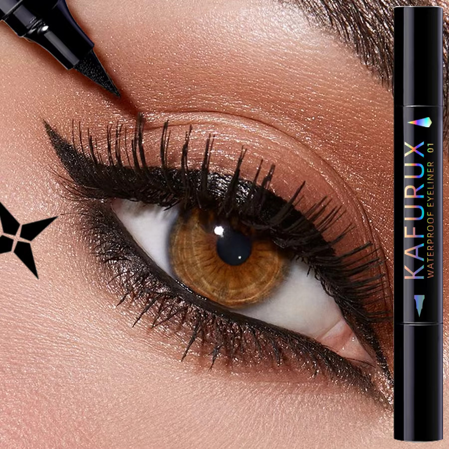 KAFURUX Eyeliner-Stift, 3 Farben, wasserfest, Schwarz, Blau, Lila, Unisex - Bild 2