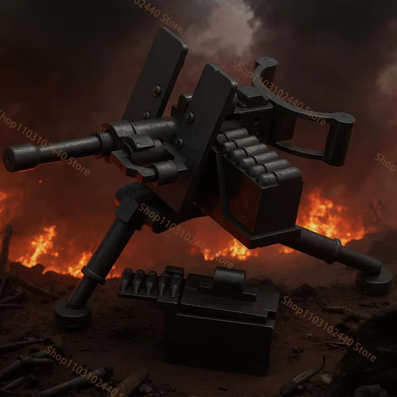 Mitty Militärserie Schlachtfeld-Maschinengewehr-Set in Schwarz als DIY-MOC-Armeemodell aus Kunststoff - Bild 2