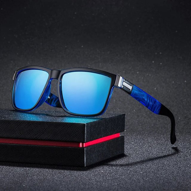 WSZ Sonnenbrille, quadratisch, Vollrand, Kunststoff, blau, Unisex - Bild 1