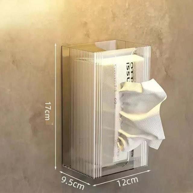 Wasserdichte Toilettenpapierhalter Box von IYUEQIANLI zur Aufbewahrung in Badezimmer und Küche, Schwarz oder Transparent - Bild 1