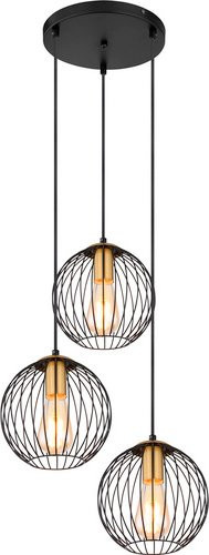 Globo Pendelleuchte Eusebius 3-flammig Schwarz Matt, B/T/H: 39 x 39 x 150 cm - Bild 3