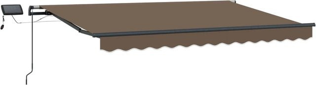 vidaXL Ausziehbare Markise Taupe aus Polyester und Aluminium B/T: 400 x 350 cm - Bild 1