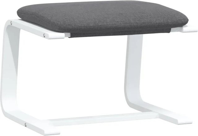 vidaXL Fußhocker Dunkelgrau mit Stoffbezug und Birkenholz Gestell B: 51 cm, T: 41 cm, H: 40 cm - Bild 1