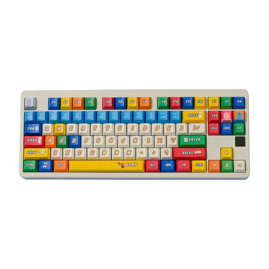 HYEKIT PLAY LEGO Tastenkappen, 150 Stück, PBT-Material, CHERRY-Profil, DYE-SUB, Multicolor, für MX Switch und Wooting mechanische Tastaturen, ISO ANSI-Layout - Bild 2
