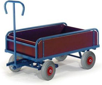 Rollcart Transportsysteme Handkarren mit Bordwänden 2-Achser aus Stahl in Blau oder Braun B/T/H: 93,0 x 53,5 x 35,0 cm - Bild 1