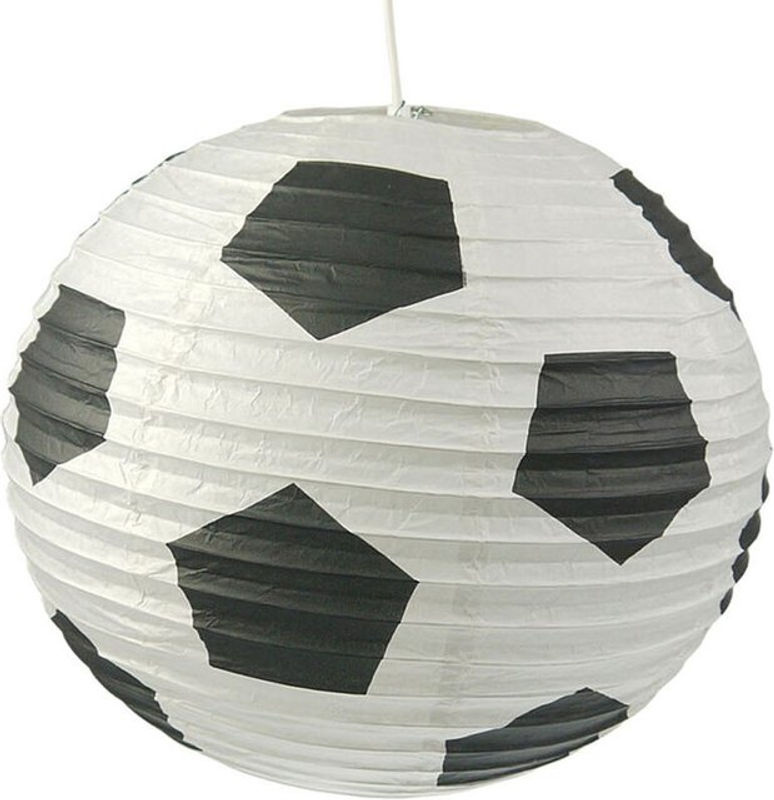 Niermann Pendelleuchte Fußball in Weiß und Schwarz aus Papier mit Durchmesser: 40 cm - Bild 4