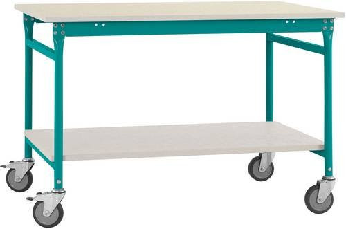 Manuflex BB5327.5021 BASIS mobiler Beistelltisch mit Kunststoff-Platte und Zwischenboden, B/T/H: 125 x 60 x 85 cm - Bild 1