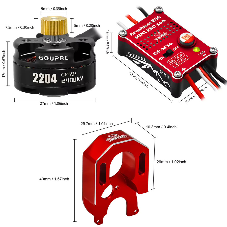 Axial 2204 2400KV Bürstenloser Außenläufermotor mit Getriebe & 30A ESC, 1:24 - Bild 6