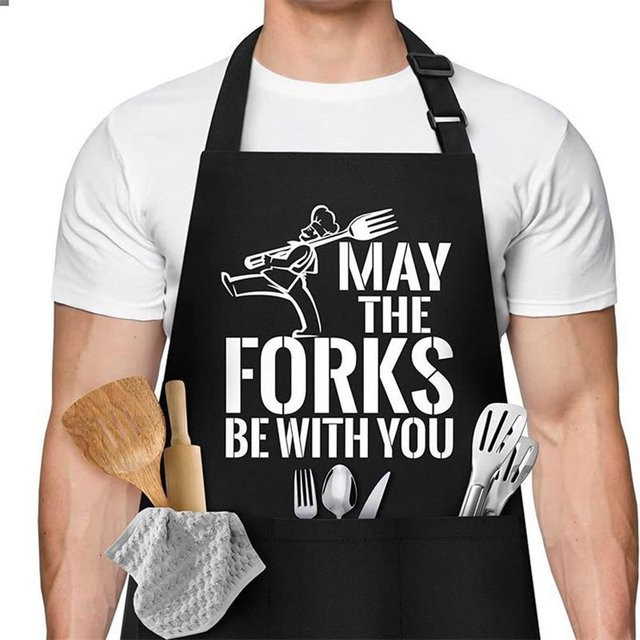 Verstellbare Nacken-Grillschürze aus Polyester von MAY THE FORKS - Bild 1