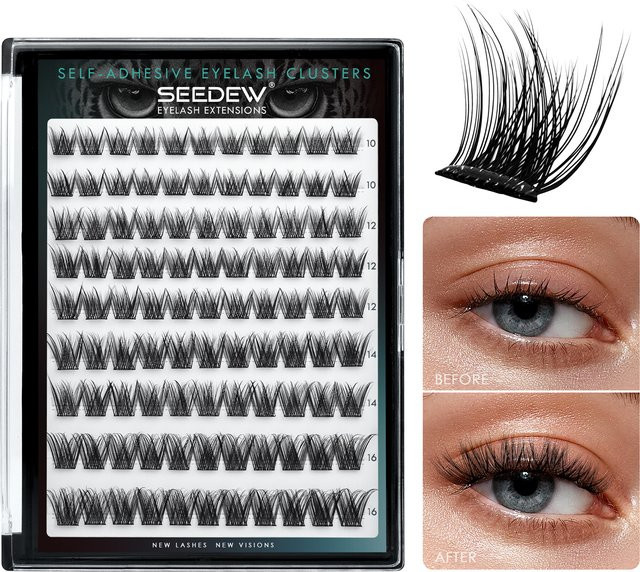 SEEDEW NM02 Selbstklebende Wimpern, 8-14mm/10-16mm, Natürlich - Bild 1