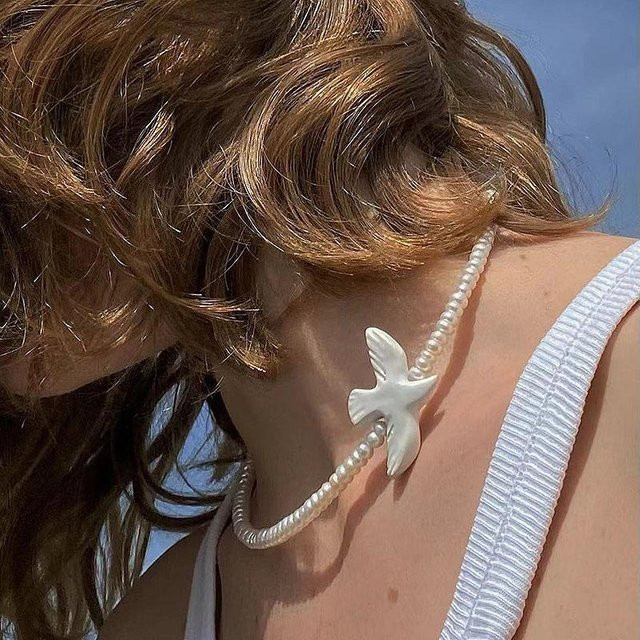 mimiyagu Choker Halskette, Perle, Weiß, Damen - Bild 1