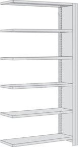 Regalwerk BERT Büroregal Anbaufeld aus Vollblech in Silber, H x B x T: 200 x 128,5 x 60 cm - Bild 1