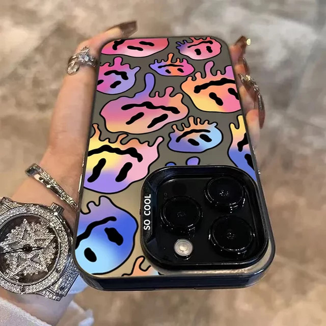 Ghost Face Graffiti Handyhülle mit Galvanisierung in Silber für iPhone XS X XR 7 8 Plus sowie iPhone 11 12 13 14 15 16 Pro Max - Bild 1