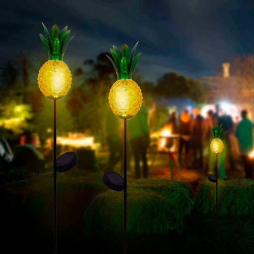 Näve LED-Solar-Erdspieß Ananas in Orange, Höhe: 81 cm - Bild 2