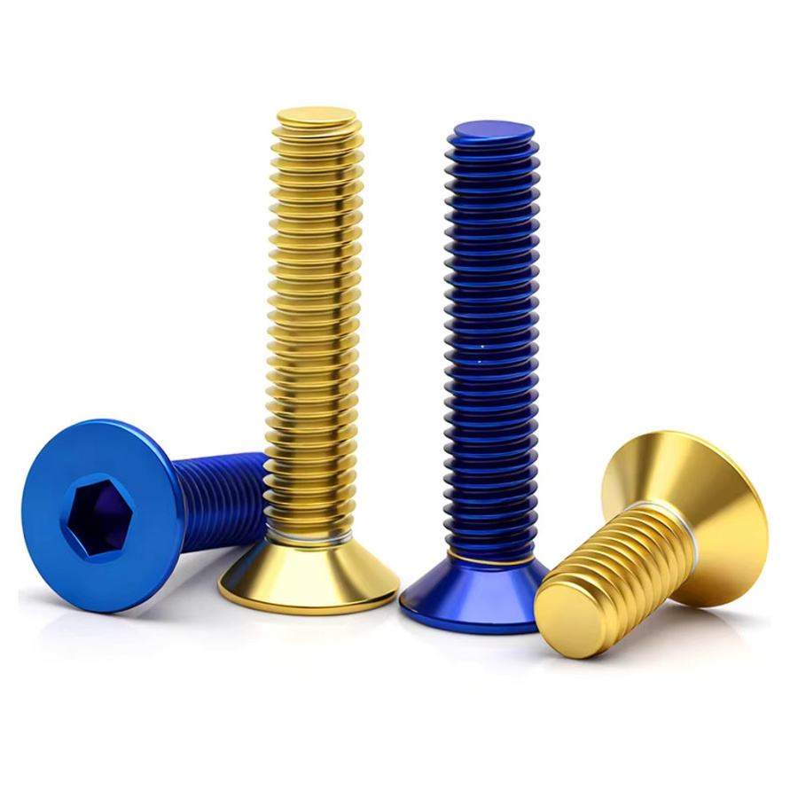 Weiyi Innensechskant-Senkkopfschrauben DIN7991 aus SUS304 Edelstahl, blau und gold beschichtet, M4 M5 M6 M8 - Bild 2