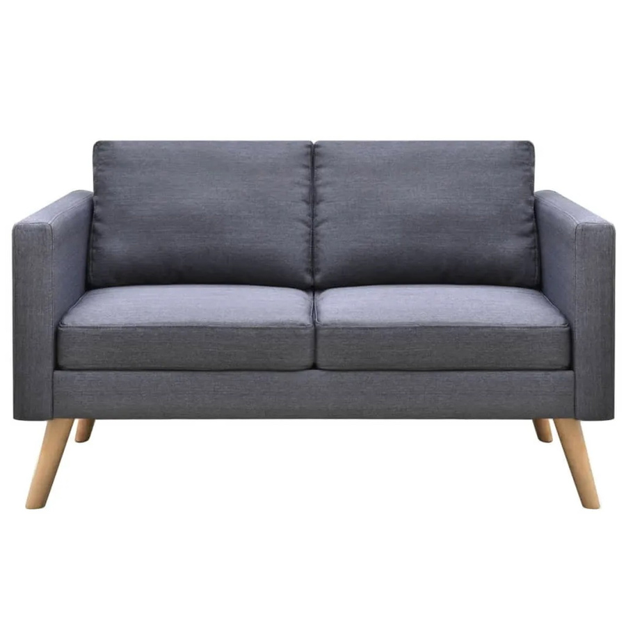 vidaXL 2-Sitzer Sofa aus Stoff mit Holzrahmen in Grau - Bild 2