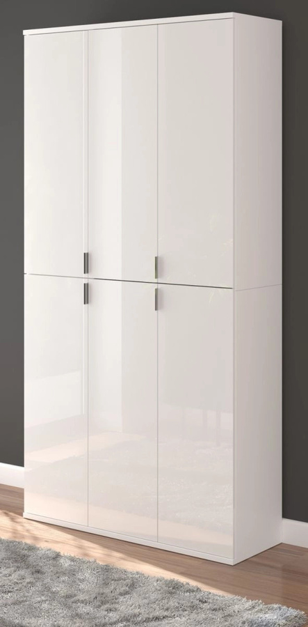 Inn.Furn Schuhschrank SystemX in Weiß Hochglanz mit 15 Fächern, B/T/H: 91 x 34 x 193 cm - Bild 1