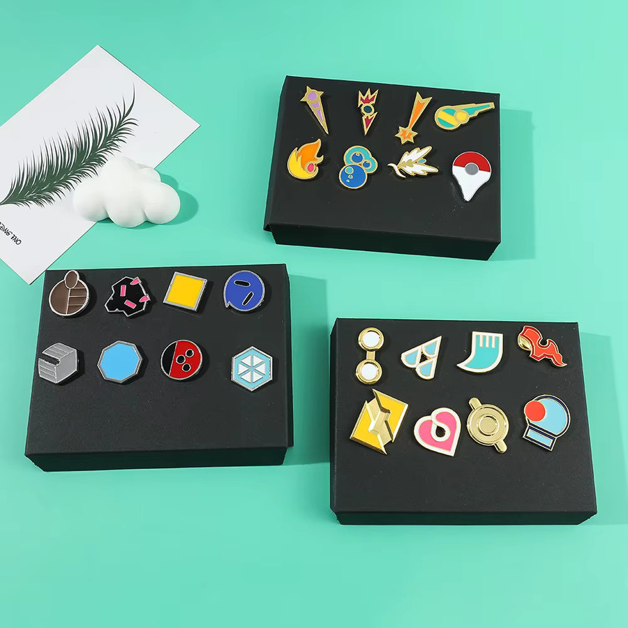 Bandai Pokémon Abzeichen-Box-Set, Kanto Johto Hoenn Sinnoh Unova Kalos Orange League Region Pins Broschen Taschenmonster-Sammlerstücke, Metall, Bunt / Mehrfarbig - Bild 3
