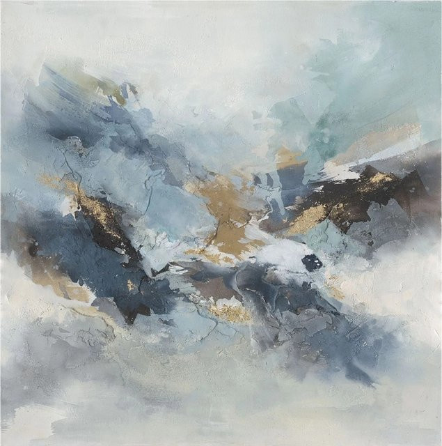 Art Universe Leinwandbild Light Blue Impression Abstract Modern, Farbe: Blau, B/H: 80 x 80 cm - Bild 1