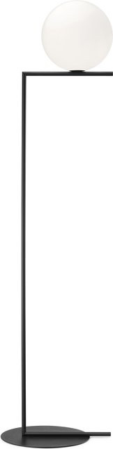 Flos IC F Stehleuchte in Schwarz mit Opalglas und Messing-Details, dimmbar - Bild 1