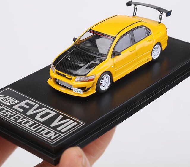 Linyi toy car Evo Vii Lancer Evolution Legierungsmodellauto, 1:64, Gelb, ab 18 Jahre - Bild 1