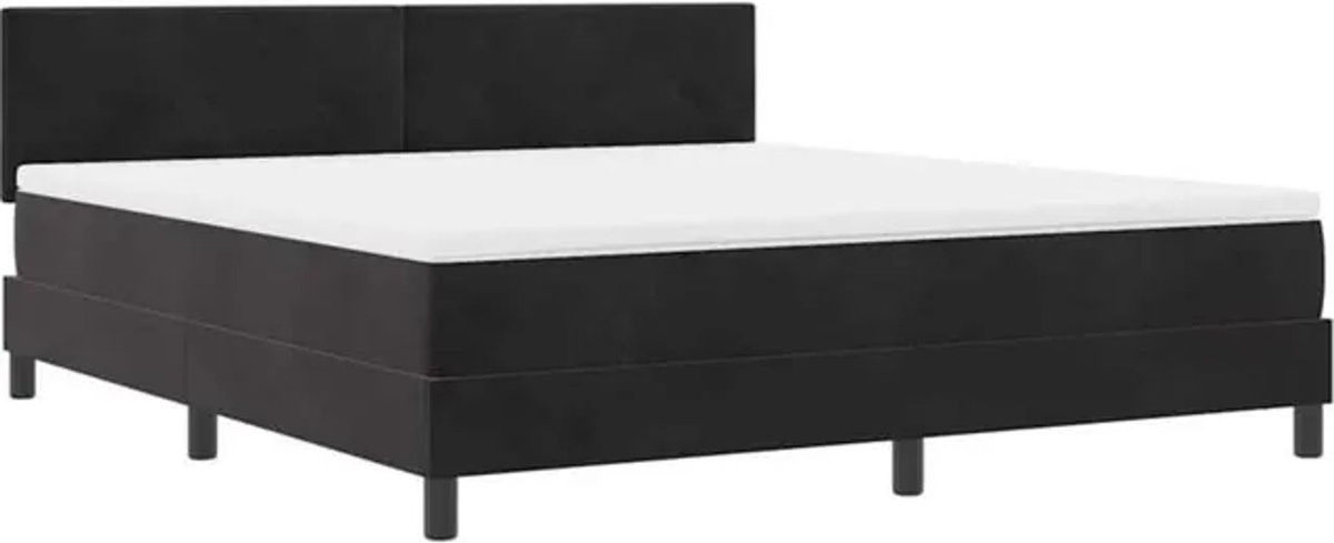 vidaXL Boxspringbett mit Matratze in Schwarz aus Stoff, B/T/H: 180 x 200 cm - Bild 1