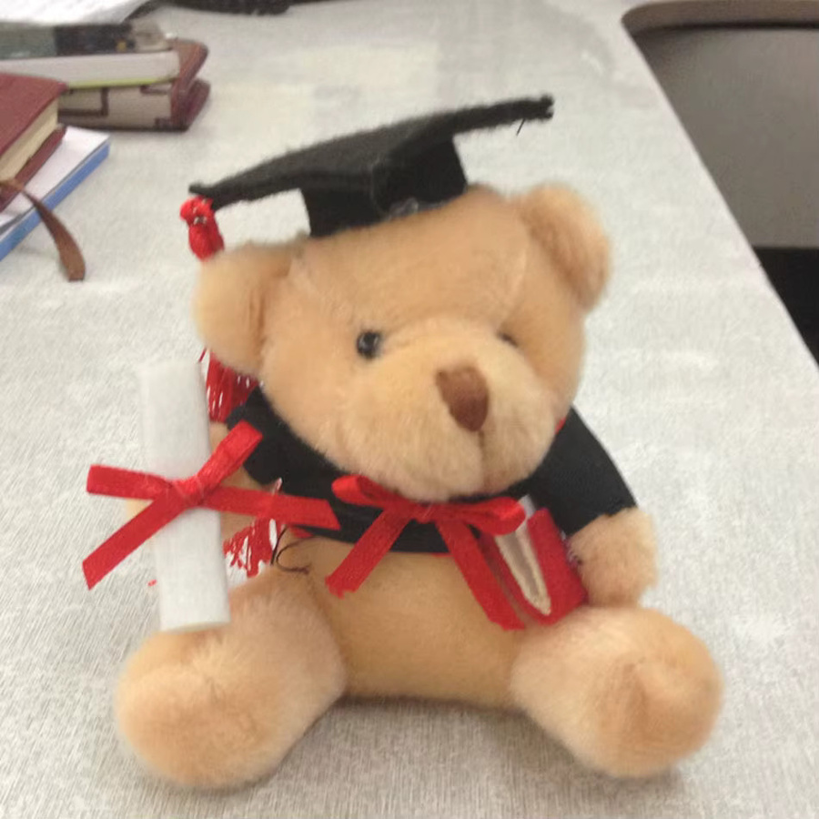 TLXT Schlüsselanhänger Plüsch-Pelz-Pompon-Doktor-Teddybär, light brown, Damen - Bild 4