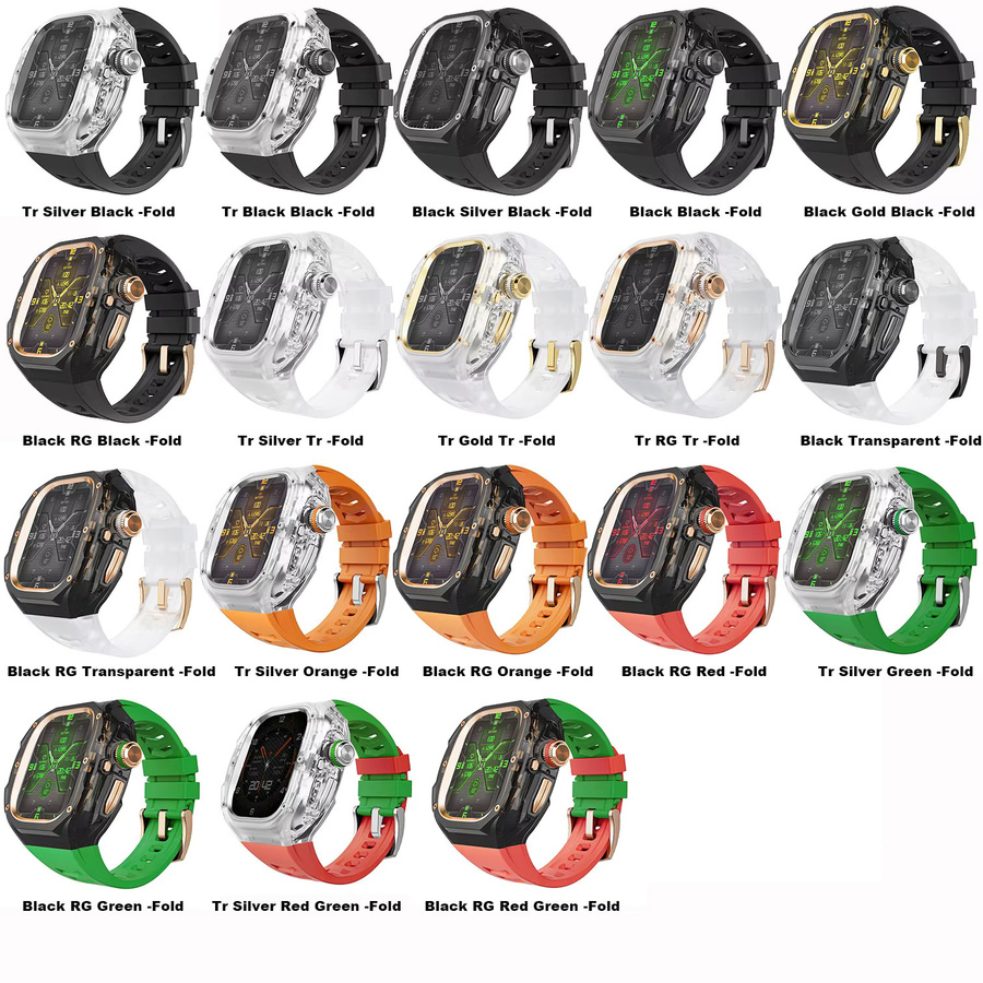 FancyWrist Modifikationskit für Apple Watch Ultra, Transparentes Gehäuse, Silikonarmband, Unisex - Bild 3