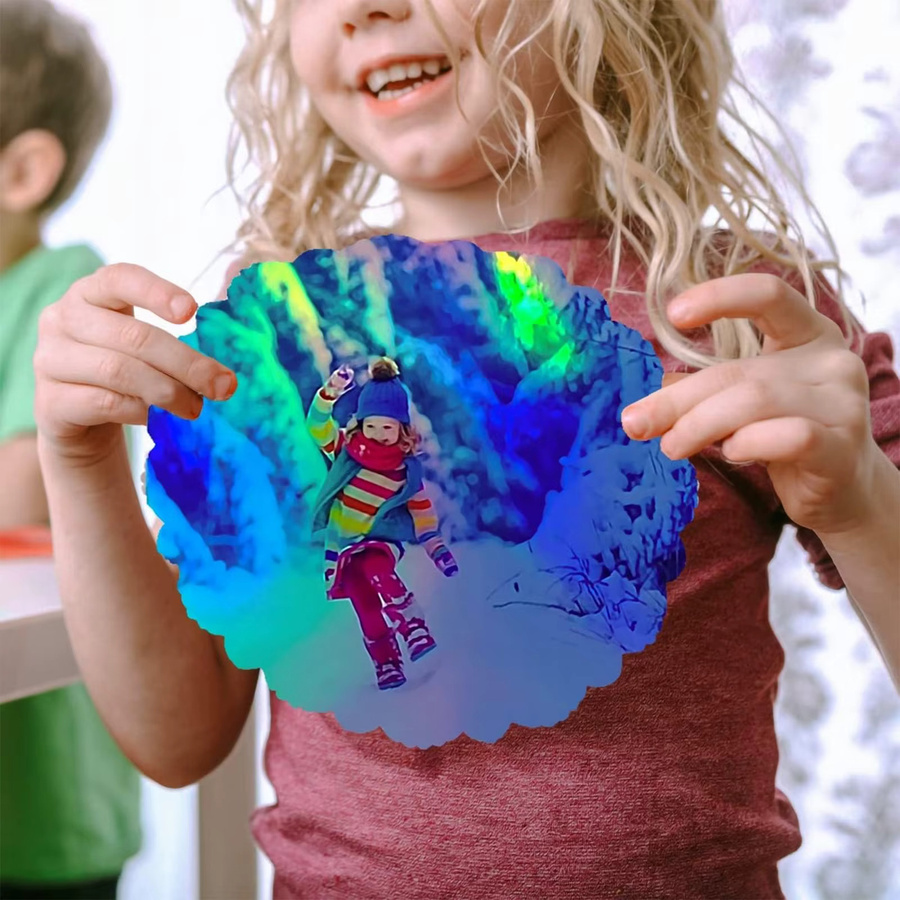 ESHANG Regenbogen Holographisches Vinyl Papier für Tintenstrahldrucker, 10 Blatt, Wasserfest, Doppelseitig, Glänzend, Farbe: Multicolour, Format: A4 - Bild 2