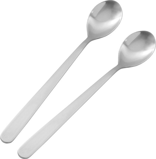 Nirosta Latte Macchiato Löffel Set, 2-teilig, Edelstahl, Silber, poliert - Bild 1