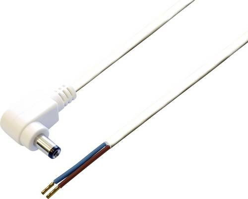 BKL Electronic 072091 Niedervolt-Anschlusskabel mit Niedervolt-Stecker und offenen Kabelenden, Farbe: Weiß, Länge: 2,00 m - Bild 1