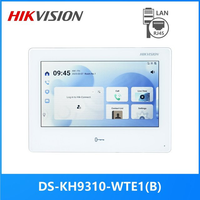 Hikvision DS-KH9310-WTE1(B) 7 Zoll Video-Gegensprechanlage Innenmonitor mit WLAN und POE in Weiß - Bild 1
