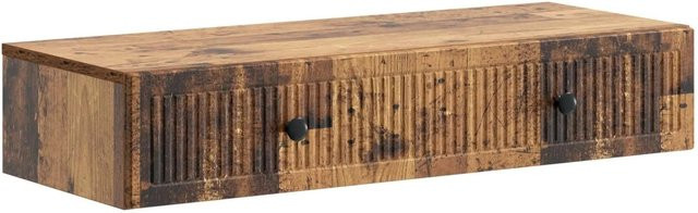 vidaXL Wandmontierter Beistelltisch aus Altholz in Braun, B/T/H: 87,5 x 34,5 x 17 cm - Bild 1