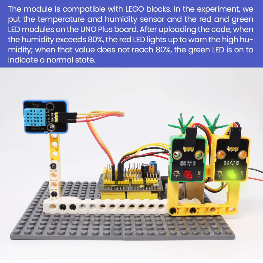 Keyestudio DHT11 Temperatur- und Feuchtigkeitssensor in Blau für Arduino, Raspberry Pi und Lego DIY zur Heimumgebungsüberwachung - Bild 4