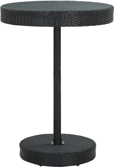 vidaXL Gartentisch aus PE-Rattan in Schwarz, runder Tisch für Außen- und Innenbereich, B/T: 106 x 75,5 cm - Bild 1